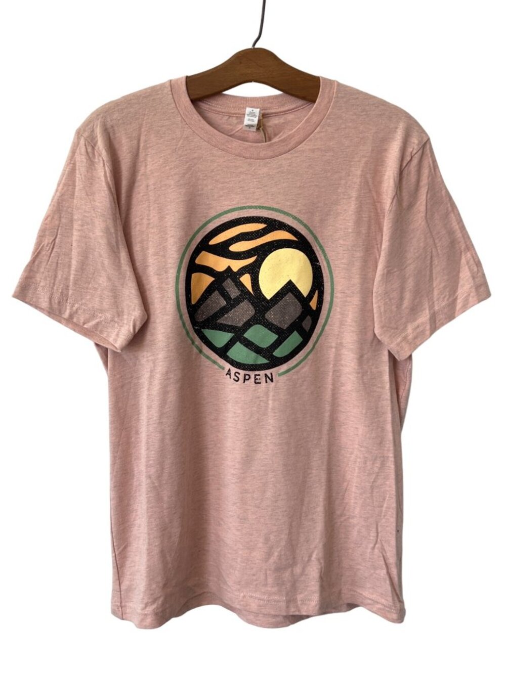 Good Land Supply Co. Graphic Tee Medium Aspen Crewneck Heather Prism Peach NEW